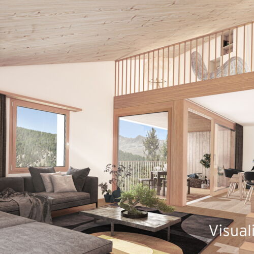 Neubau - moderne 4.5-Zimmerwohnung mit Galerie am Rande des Naherholungsgebietes von Pontresina